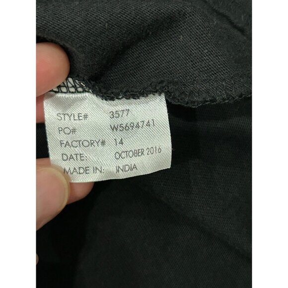 Marushka Fishbone Graphic Tee Black V-Neck 3/4 Sleeve Hand Painted Essentials - Picture 9 of 11